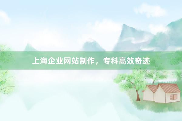上海企业网站制作,专科高效奇迹
