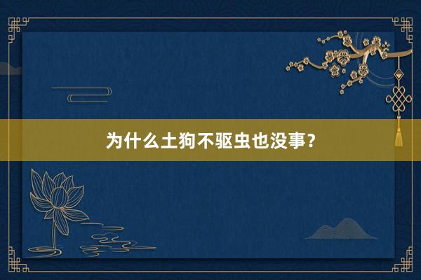 为什么土狗不驱虫也没事？